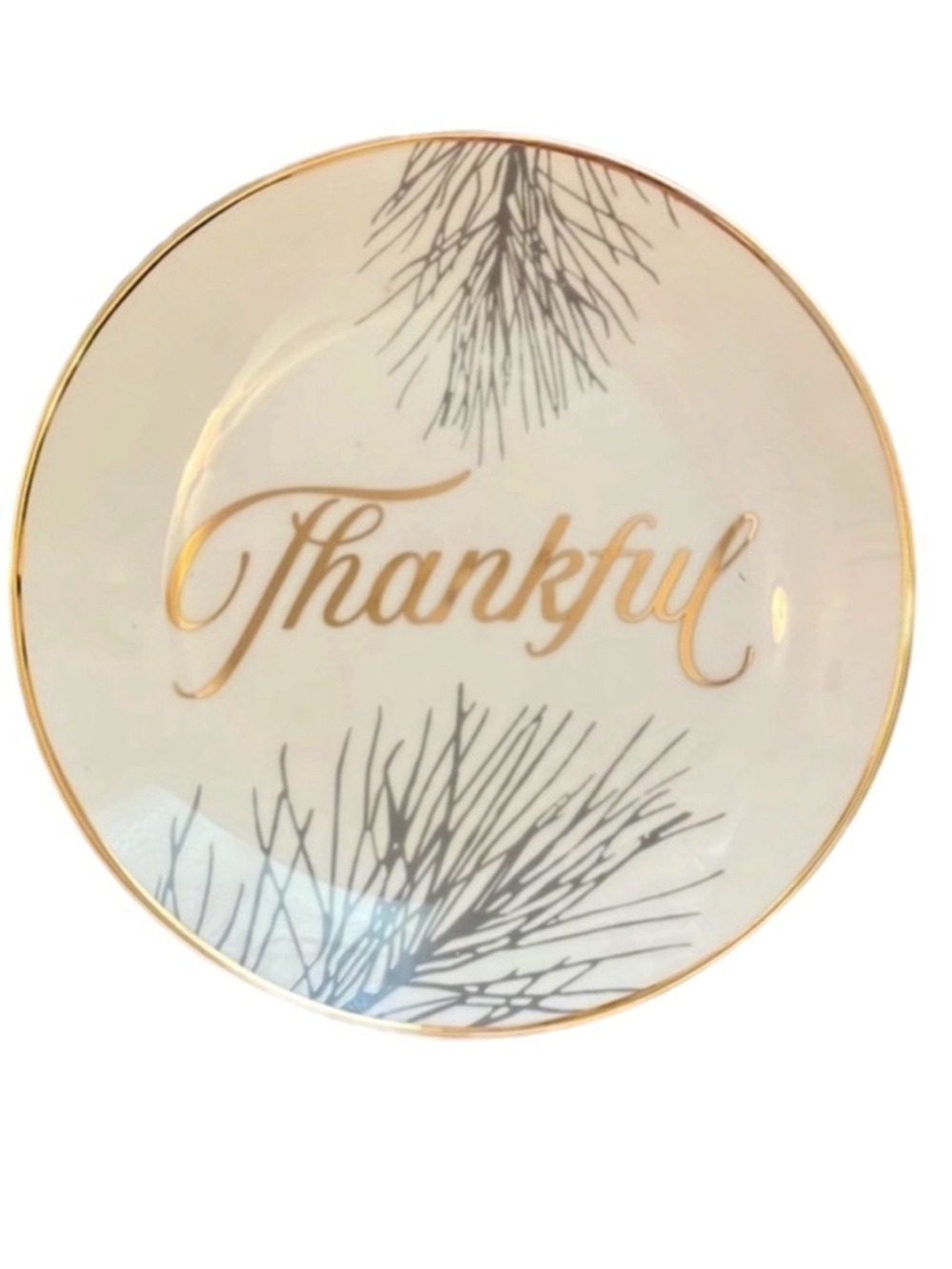 World Market THANKFUL Decorative Ivory Ceramic Plate NWT - Picture 6 of 14
